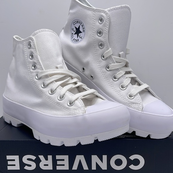 Converse WMNS CTAS LUGGED HI WHITE/BLACK/WHITE 565902C Platforms Sneakers - Picture 4 of 16